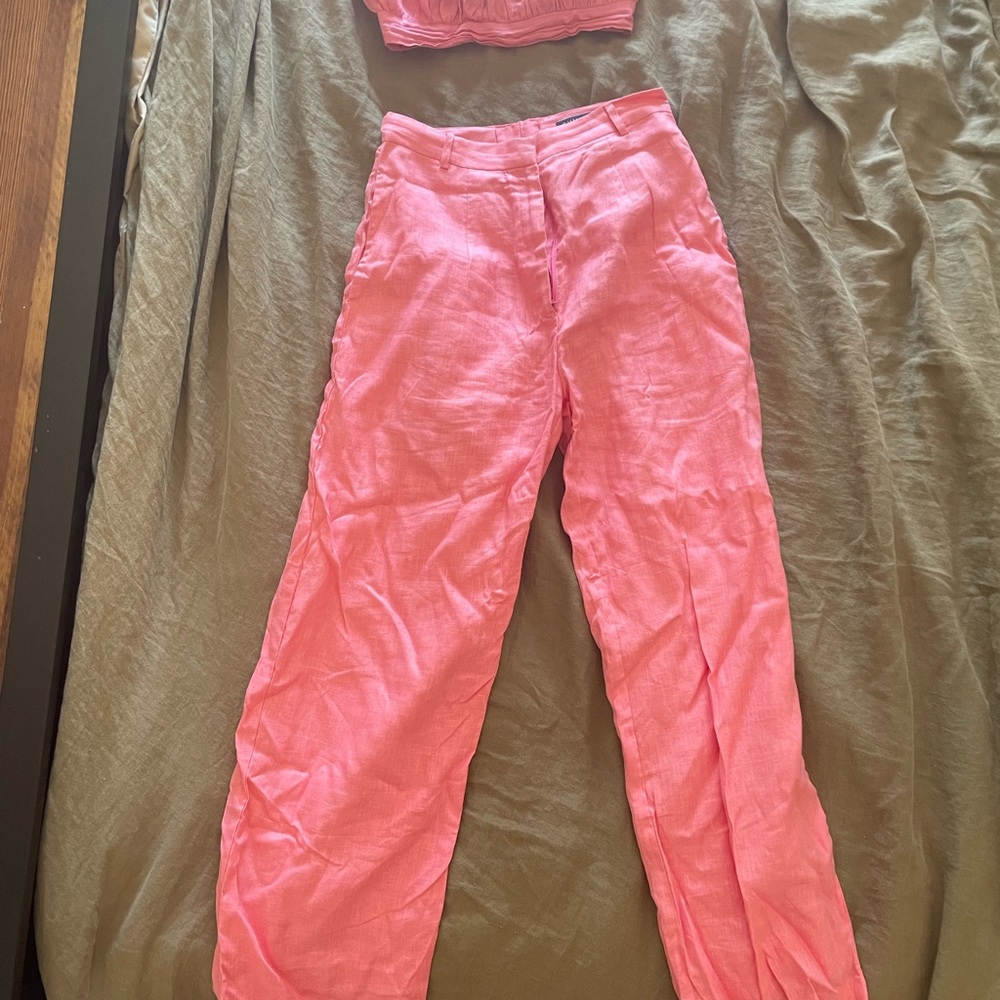 Pink linen pant set from Summer Somewhere brand